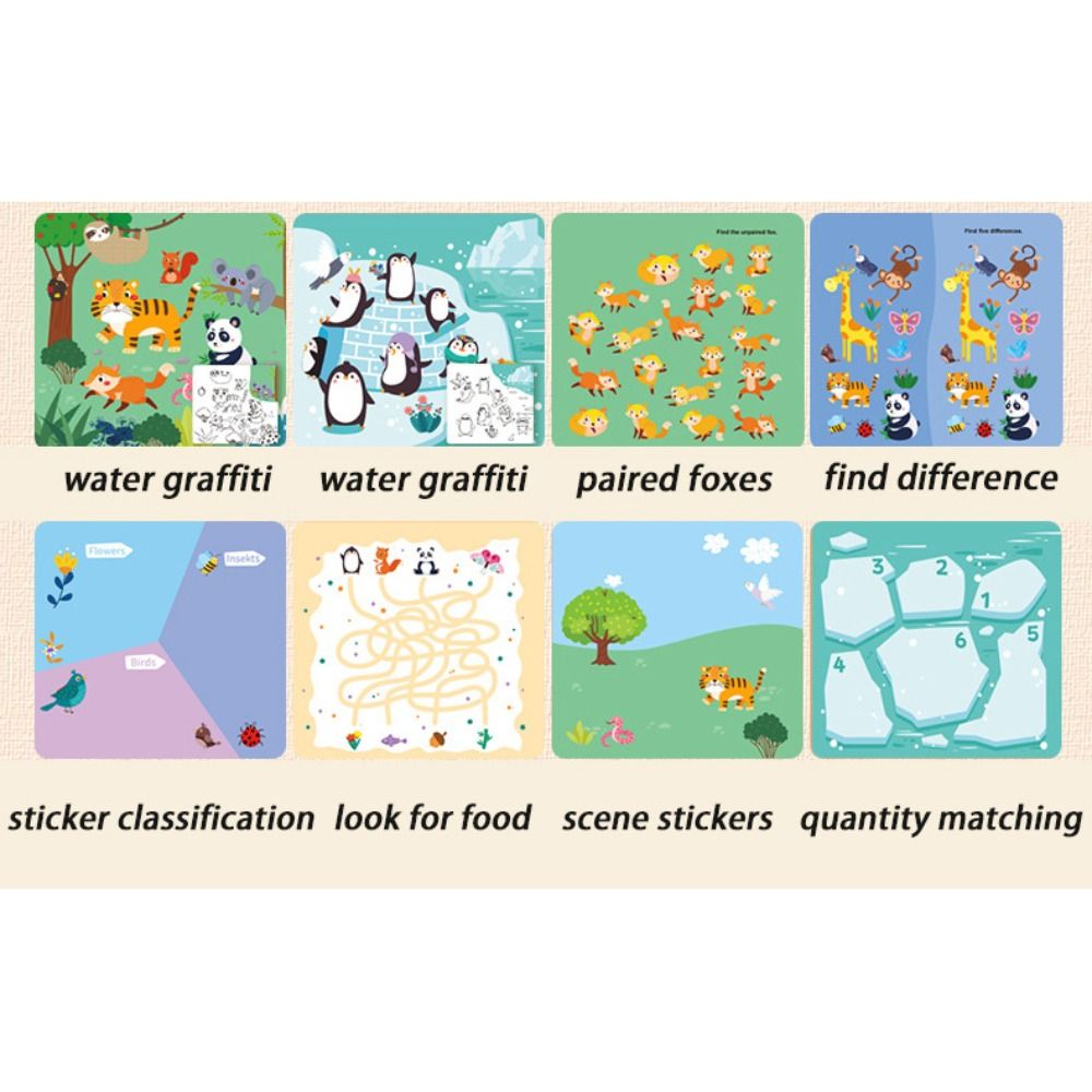 Reusable Water Magic Coloring Book - 재사용 가능한 물 그림책 몬테소리 투명