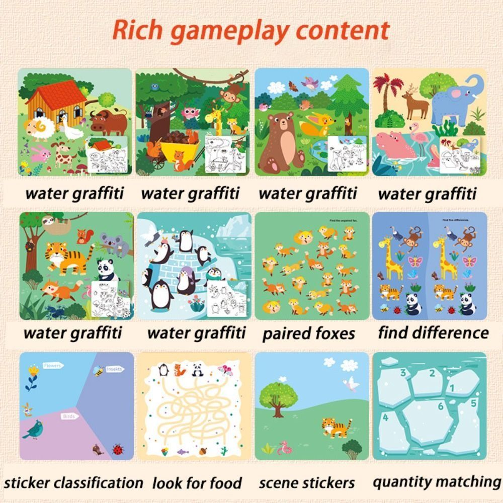 재사용 가능한 물 그림책 몬테소리 투명 수채화 물 그림 - Reusable Water Magic Coloring Book 리뷰 및 가격
